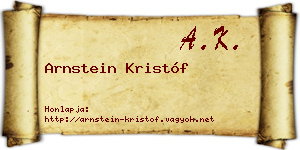 Arnstein Kristóf névjegykártya