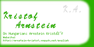 kristof arnstein business card